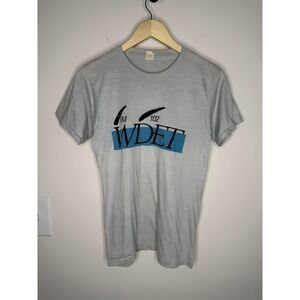 Vintage Screen Stars WDET 101.9 FM Detroit Public Radio T-Shirt Gray 80s Medium